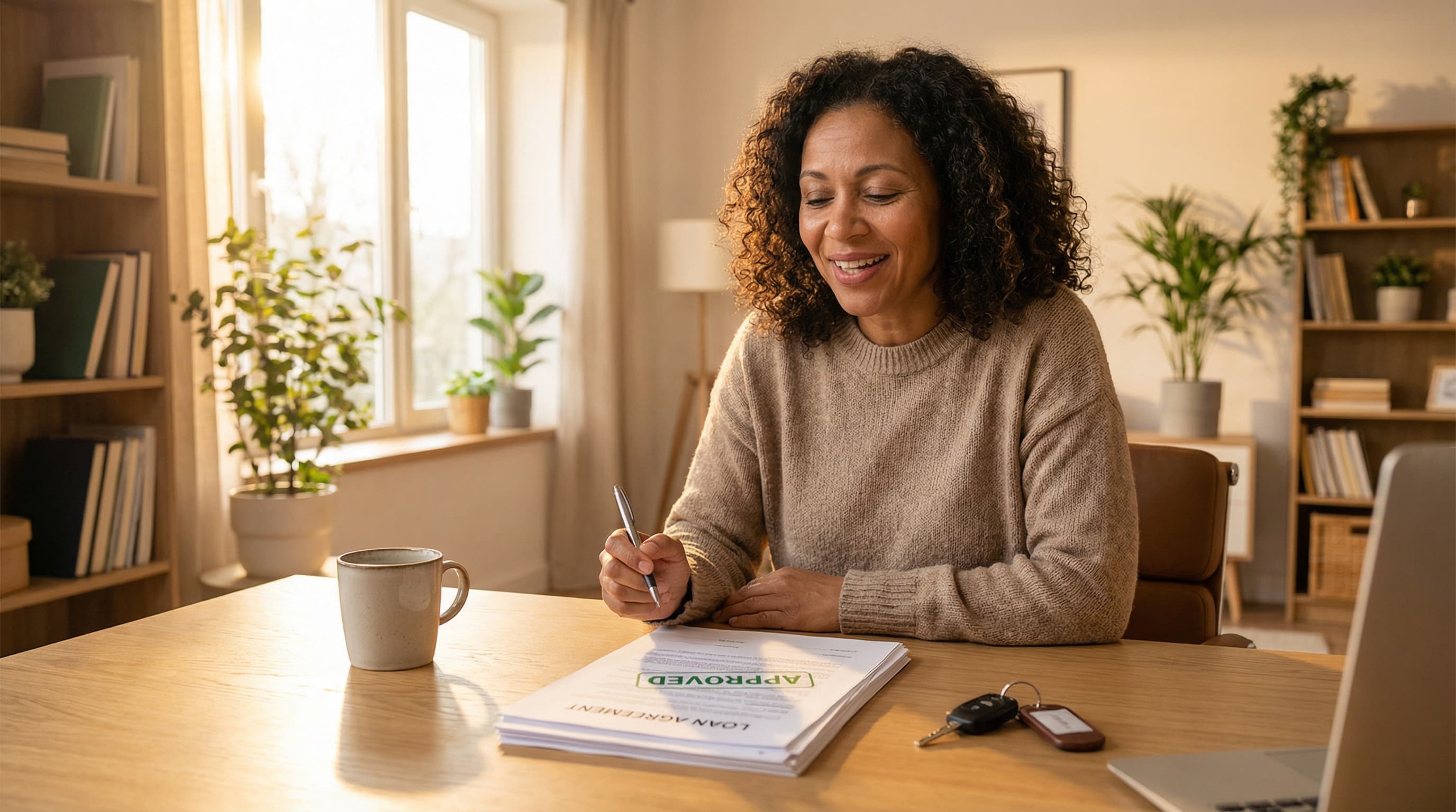 Person getting approved for a title loan despite bad credit